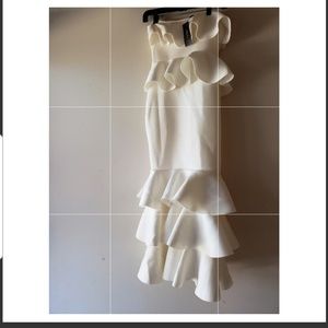 White layered scuba dress
